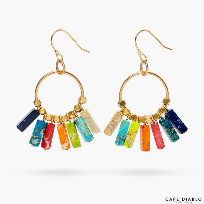 CD The Chakra Power Earrings - Colorful Gemstone Jewelry