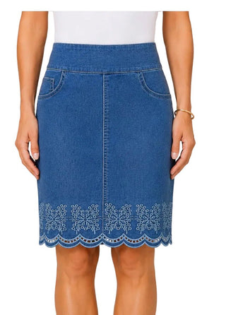 Ethyl Bluebell Lace Pull On Skirt - All About Me Boutique