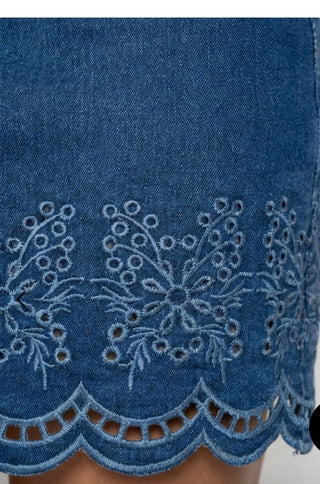 Ethyl Bluebell Lace Pull On Skirt - All About Me Boutique