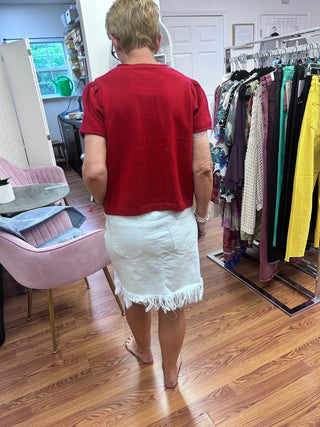 Ethyl Pull On Fringe Skirt - All About Me Boutique