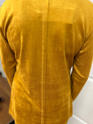 Ethyl Side-Button Faux Suede Long Sleeve Top - All About Me Boutique