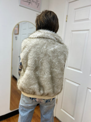 Fur Bomber Zip Up Vest by Kaleidoscope - All About Me Boutique