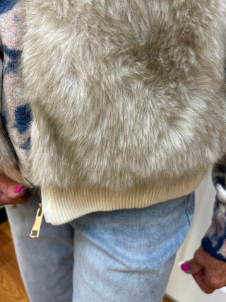 Fur Bomber Zip Up Vest by Kaleidoscope - All About Me Boutique