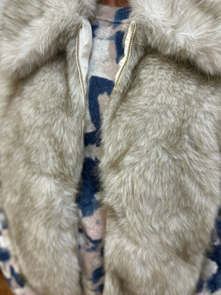 Fur Bomber Zip Up Vest by Kaleidoscope - All About Me Boutique