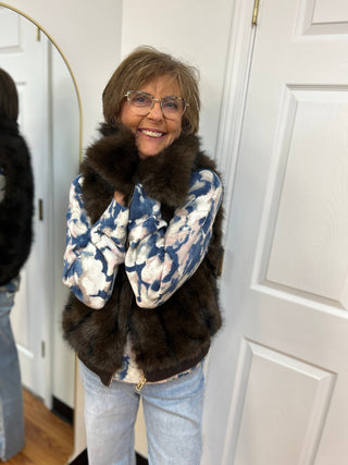Fur Bomber Zip Up Vest by Kaleidoscope - All About Me Boutique