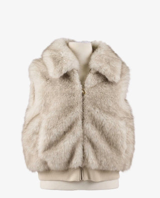 Fur Bomber Zip Up Vest by Kaleidoscope - All About Me Boutique