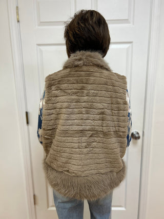 Fur Jacket with Collar and Side Pockets Vest by Kaleidoscope - All About Me Boutique