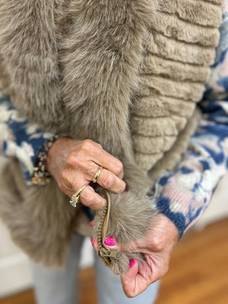 Fur Jacket with Collar and Side Pockets Vest by Kaleidoscope - All About Me Boutique