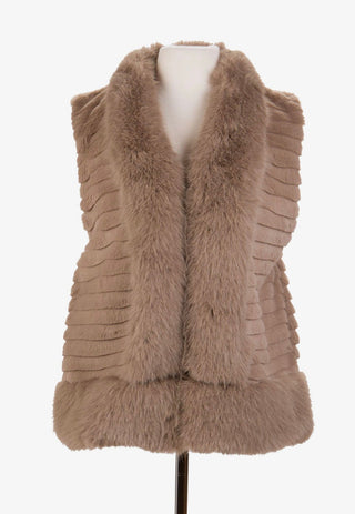 Fur Jacket with Collar and Side Pockets Vest by Kaleidoscope - All About Me Boutique