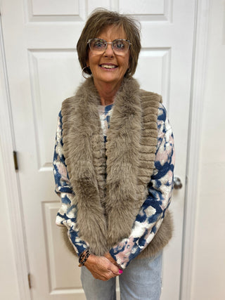 Fur Jacket with Collar and Side Pockets Vest by Kaleidoscope - All About Me Boutique