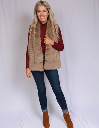 Fur Jacket with Collar and Side Pockets Vest by Kaleidoscope - All About Me Boutique