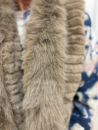 Fur Jacket with Collar and Side Pockets Vest by Kaleidoscope - All About Me Boutique