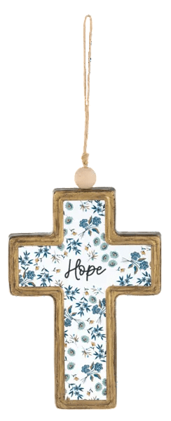 Ganz Floral Cross Hanging Ornament – Faith, Hope, & Love Collection - All About Me Boutique
