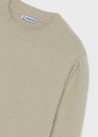 Mayoral Girls Plush Fuzzy Eyelash Knit Sweater