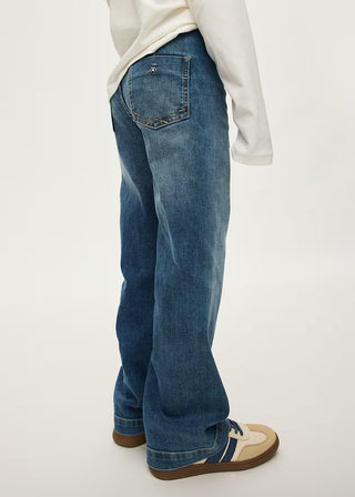 Mayoral Girls Medium Wash Wide-Leg Jeans