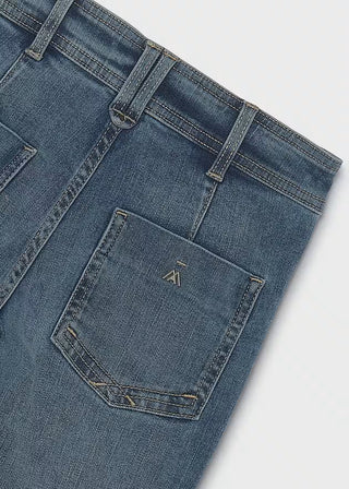 Mayoral Girls Medium Wash Wide-Leg Jeans