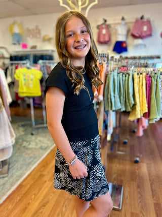 Girls Black Rib Knit Updated Tee by Mayoral - All About Me Boutique