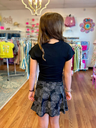 Girls Black Rib Knit Updated Tee by Mayoral - All About Me Boutique