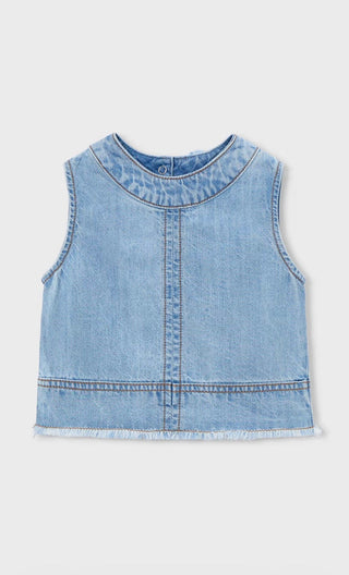 Girls Denim Sleeveless Top by Mayoral - All About Me Boutique