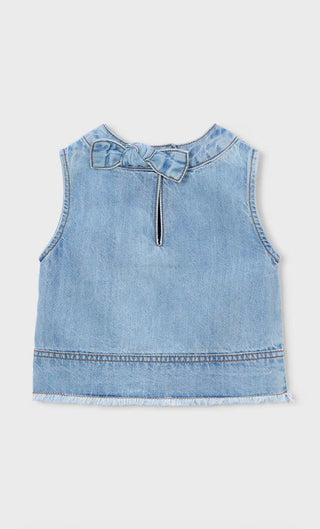 Girls Denim Sleeveless Top by Mayoral - All About Me Boutique