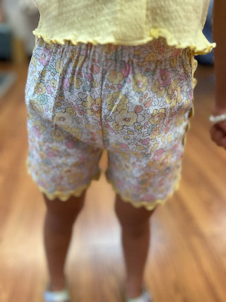 Girls Floral Ric Rack Trim Shorts by Vignette - All About Me Boutique