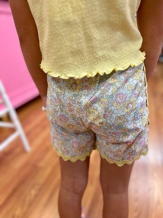 Girls Floral Ric Rack Trim Shorts by Vignette - All About Me Boutique
