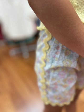 Girls Floral Ric Rack Trim Shorts by Vignette - All About Me Boutique