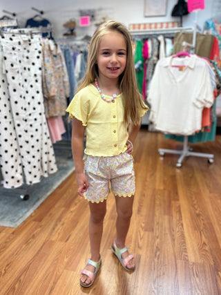Girls Floral Ric Rack Trim Shorts by Vignette - All About Me Boutique