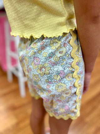 Girls Floral Ric Rack Trim Shorts by Vignette - All About Me Boutique