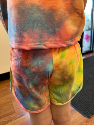 Girls Neon Tie Dye Shorts by Area Code 407 - All About Me Boutique