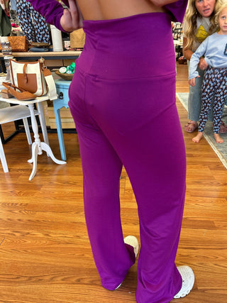 Girls’ Vibrant Purple High-Waist Wide-Leg Pant - All About Me Boutique