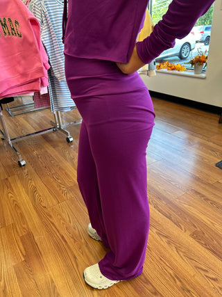 Girls’ Vibrant Purple High-Waist Wide-Leg Pant - All About Me Boutique