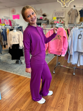 Girls’ Vibrant Purple High-Waist Wide-Leg Pant - All About Me Boutique