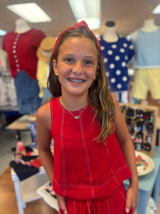 Hayden Girls Contrast Stitched Loose Tank Top - All About Me Boutique