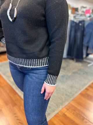 Heart of Pine Mock Neck Fuzzy Sweater - All About Me Boutique