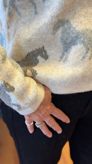 Horse Motif Button-Front Cardigan - All About Me Boutique