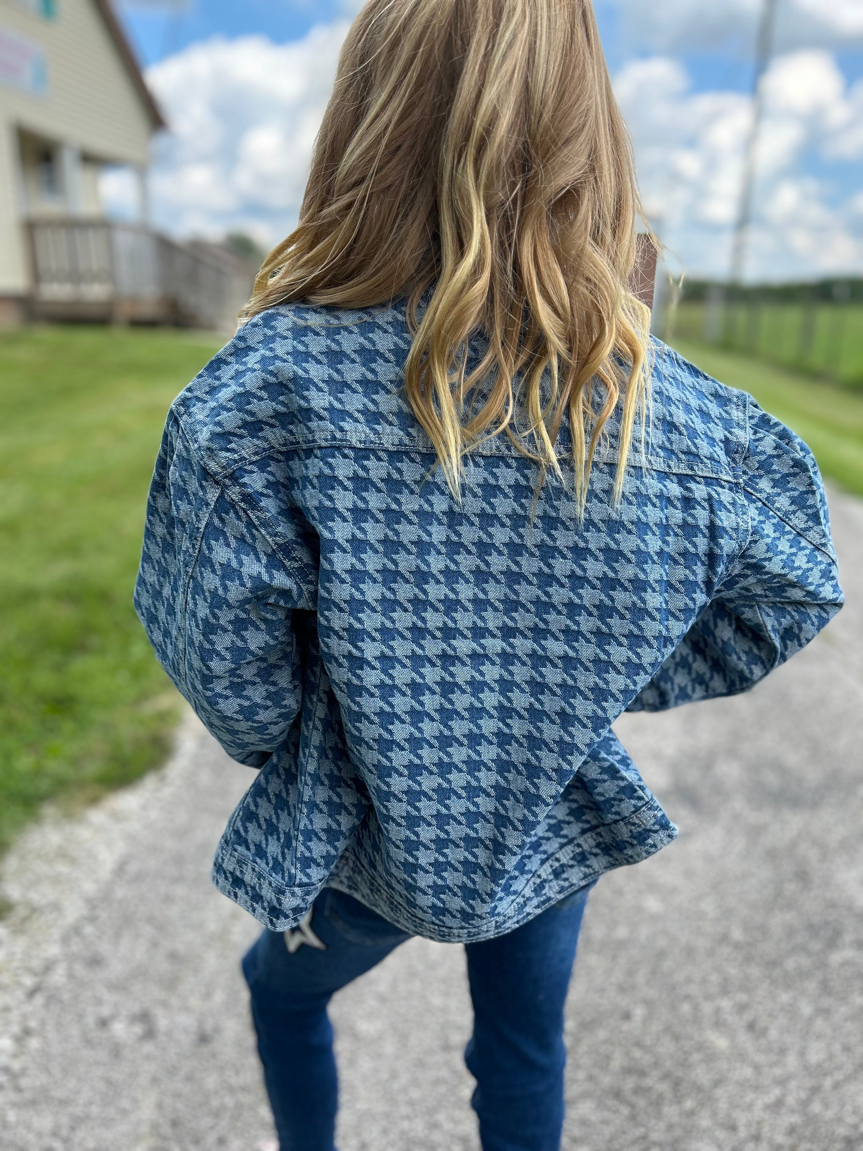 Hay - Girls Houndstooth Denim Jacket (JKA)