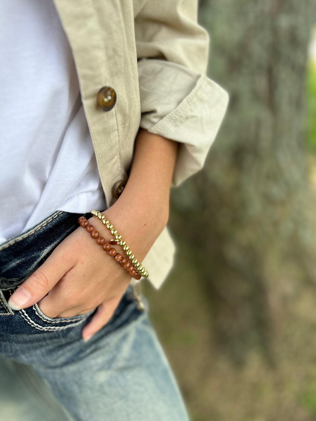 SS - Stone and Lava Stone Stack Bracelets (JKA)