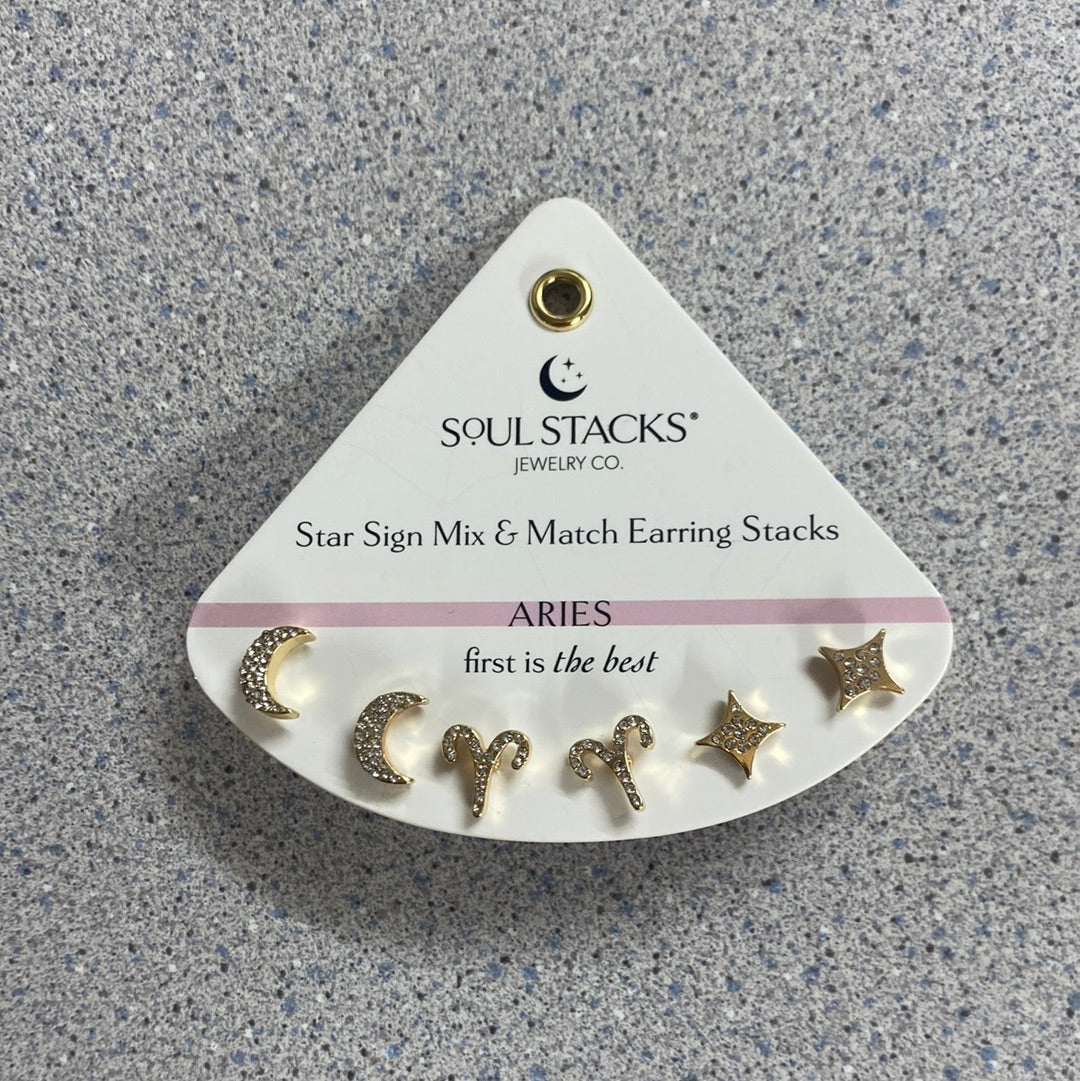 Zodiac Sign Mix & Match Earring Stacks by Soul Stacks