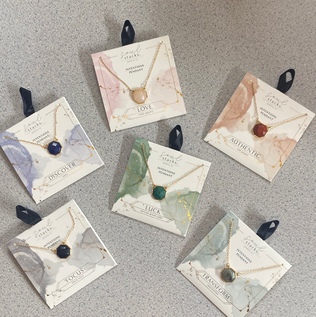 Intentions Semi-Precious Stone Pendants by Soul Stacks