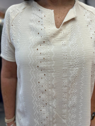 Isca Textured Blouse - All About Me Boutique