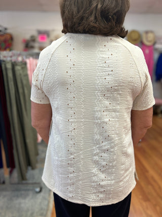Isca Textured Blouse - All About Me Boutique