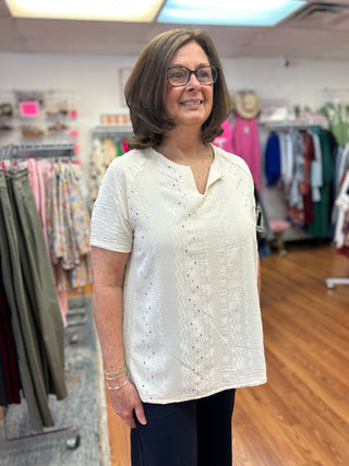 Isca Textured Blouse - All About Me Boutique