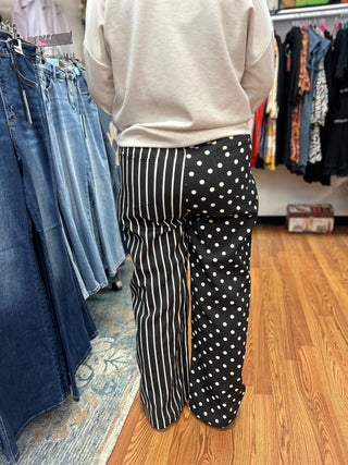 Jade by Jane Mix Dot & Stripe Wide Leg Pants - All About Me Boutique