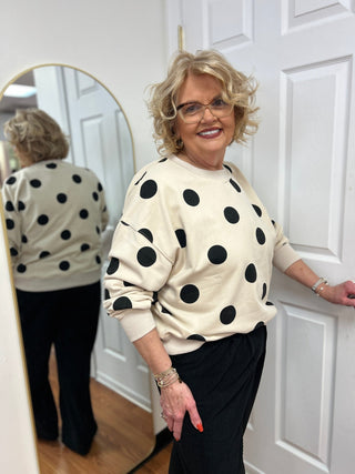 Jade by Jane Polka Dot Sweatshirt - All About Me Boutique