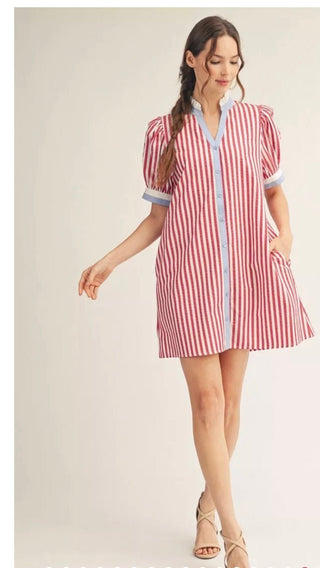 Jodifl Stripe Shift Dress - All About Me Boutique