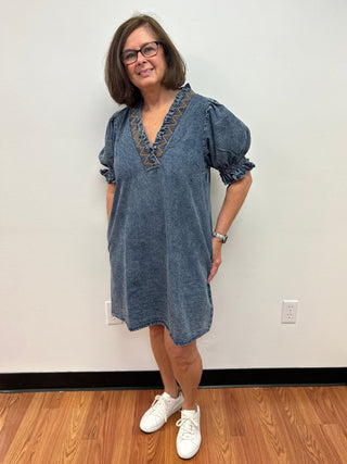Jodifl Washed Denim Dress - All About Me Boutique