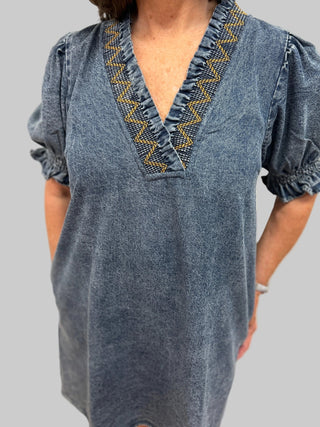 Jodifl Washed Denim Dress - All About Me Boutique