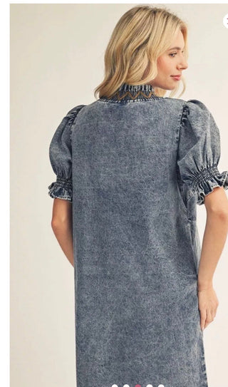 Jodifl Washed Denim Dress - All About Me Boutique