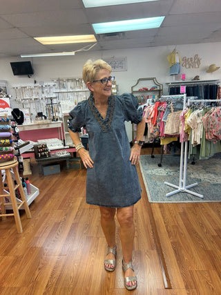 Jodifl Washed Denim Dress - All About Me Boutique